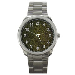 Green Grunge Background Sport Metal Watch by artworkshop