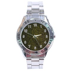 Green Grunge Background Stainless Steel Analogue Watch by artworkshop