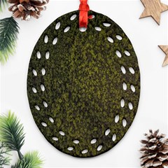 Green Grunge Background Oval Filigree Ornament (two Sides) by artworkshop