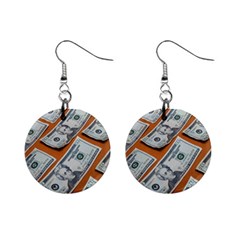 Money Pattern Mini Button Earrings by artworkshop