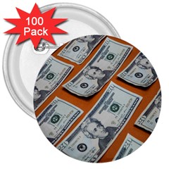 Money Pattern 3  Buttons (100 Pack)  by artworkshop