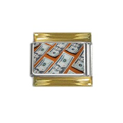 Money Pattern Gold Trim Italian Charm (9mm) by artworkshop