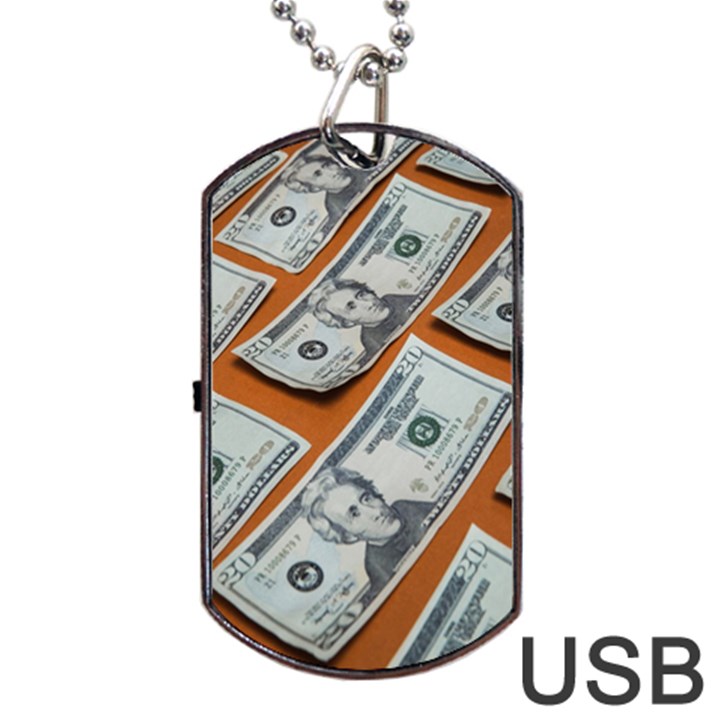 Money pattern Dog Tag USB Flash (Two Sides)