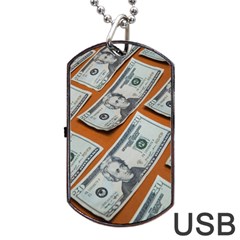 Money Pattern Dog Tag Usb Flash (one Side) by artworkshop