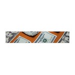 Money pattern Premium Plush Fleece Scarf (Mini) Back