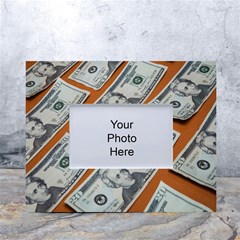 Money Pattern White Tabletop Photo Frame 4 x6  by artworkshop