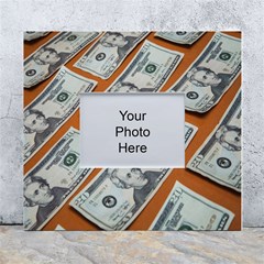 Money Pattern White Wall Photo Frame 5  X 7  by artworkshop