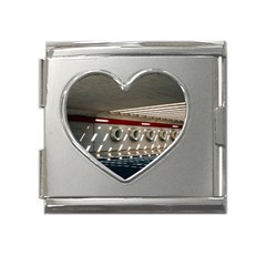 Patterned Tunnels On The Concrete Wall Mega Link Heart Italian Charm (18mm) by artworkshop