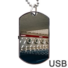 Patterned Tunnels On The Concrete Wall Dog Tag Usb Flash (one Side) by artworkshop