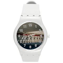 Patterned Tunnels On The Concrete Wall Round Plastic Sport Watch (m) by artworkshop