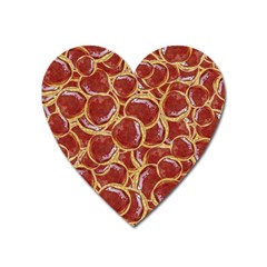 Cookies With Strawberry Jam Motif Pattern Heart Magnet by dflcprintsclothing