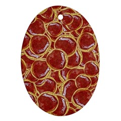 Cookies With Strawberry Jam Motif Pattern Oval Ornament (two Sides) by dflcprintsclothing