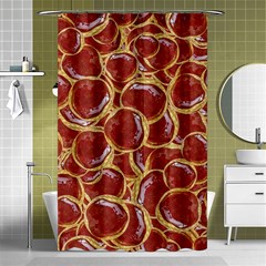 Cookies With Strawberry Jam Motif Pattern Shower Curtain 48  X 72  (small)  by dflcprintsclothing