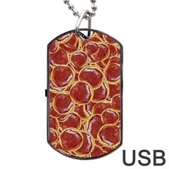 Cookies With Strawberry Jam Motif Pattern Dog Tag Usb Flash (one Side) by dflcprintsclothing