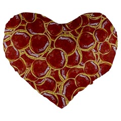 Cookies With Strawberry Jam Motif Pattern Large 19  Premium Flano Heart Shape Cushions