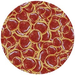 Cookies With Strawberry Jam Motif Pattern Wooden Puzzle Round by dflcprintsclothing