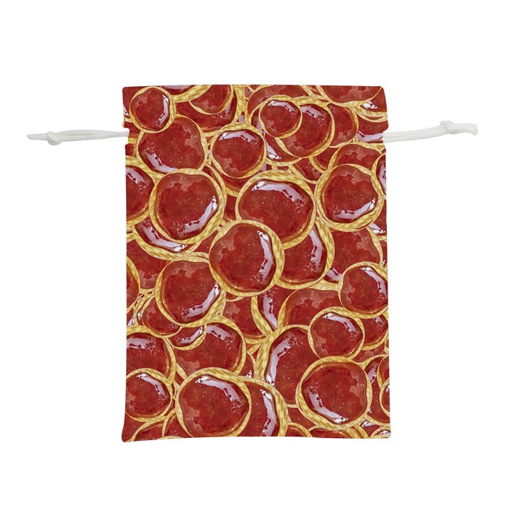 Cookies With Strawberry Jam Motif Pattern Lightweight Drawstring Pouch (S)