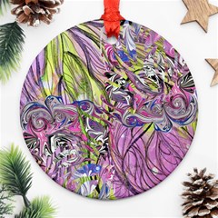 Abstract Intarsio Ornament (round) by kaleidomarblingart