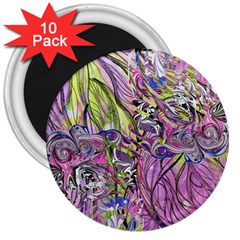 Abstract Intarsio 3  Magnets (10 Pack)  by kaleidomarblingart