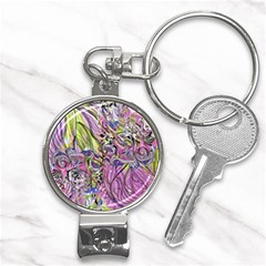 Abstract Intarsio Nail Clippers Key Chain