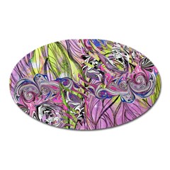 Abstract Intarsio Oval Magnet by kaleidomarblingart