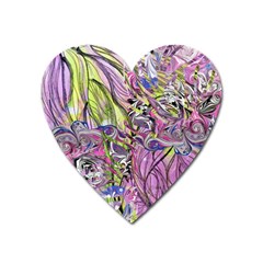 Abstract Intarsio Heart Magnet by kaleidomarblingart