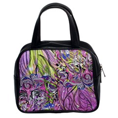 Abstract Intarsio Classic Handbag (two Sides) by kaleidomarblingart