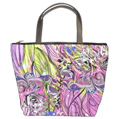 Abstract Intarsio Bucket Bag by kaleidomarblingart