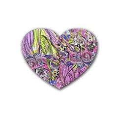 Abstract Intarsio Rubber Coaster (heart) by kaleidomarblingart