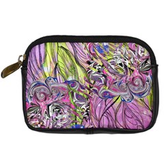 Abstract Intarsio Digital Camera Leather Case by kaleidomarblingart