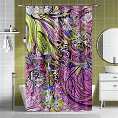 Abstract Intarsio Shower Curtain 48  X 72  (small)  by kaleidomarblingart