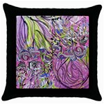 Abstract intarsio Throw Pillow Case (Black) Front