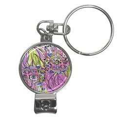 Abstract Intarsio Nail Clippers Key Chain by kaleidomarblingart