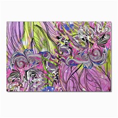 Abstract Intarsio Postcard 4 x 6  (pkg Of 10) by kaleidomarblingart