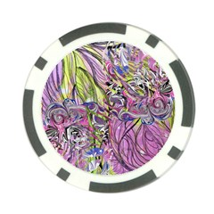 Abstract Intarsio Poker Chip Card Guard by kaleidomarblingart