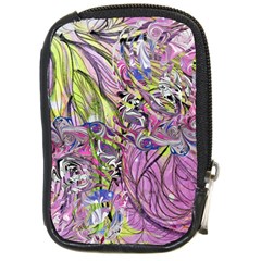 Abstract Intarsio Compact Camera Leather Case by kaleidomarblingart