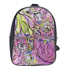 Abstract Intarsio School Bag (large) by kaleidomarblingart