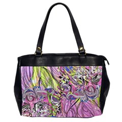 Abstract Intarsio Oversize Office Handbag (2 Sides) by kaleidomarblingart