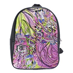 Abstract Intarsio School Bag (xl) by kaleidomarblingart