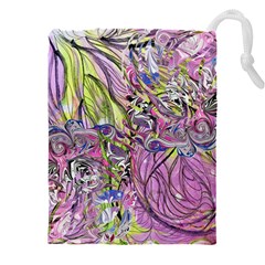 Abstract Intarsio Drawstring Pouch (5xl) by kaleidomarblingart