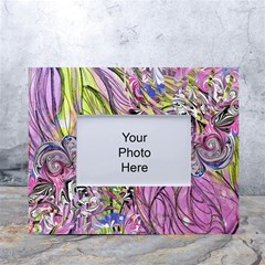 Abstract Intarsio White Tabletop Photo Frame 4 x6  by kaleidomarblingart