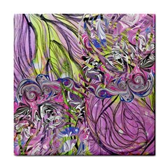 Abstract Intarsio Tile Coaster by kaleidomarblingart