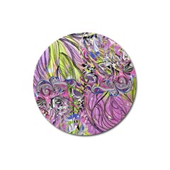 Abstract Intarsio Magnet 3  (round) by kaleidomarblingart