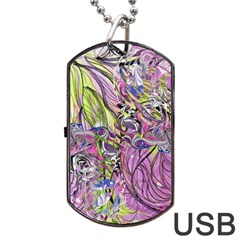 Abstract Intarsio Dog Tag Usb Flash (two Sides) by kaleidomarblingart