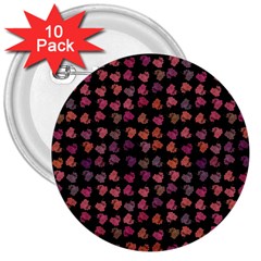 Mixed Colors Flowers Motif Pattern 3  Buttons (10 Pack)  by dflcprintsclothing