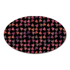 Mixed Colors Flowers Motif Pattern Oval Magnet by dflcprintsclothing