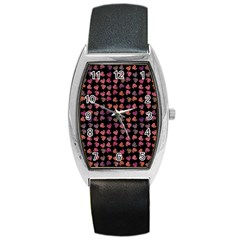 Mixed Colors Flowers Motif Pattern Barrel Style Metal Watch by dflcprintsclothing