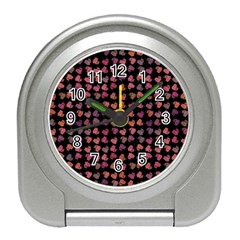 Mixed Colors Flowers Motif Pattern Travel Alarm Clock