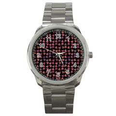 Mixed Colors Flowers Motif Pattern Sport Metal Watch by dflcprintsclothing