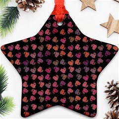 Mixed Colors Flowers Motif Pattern Star Ornament (two Sides)